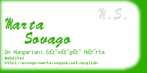 marta sovago business card